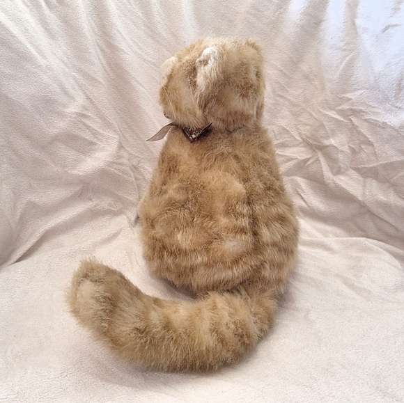 Vintage GUND 11" Sitting Orange Tabby Cat Plush Stuffed Animal with Ribbon - Picture 4 of 7